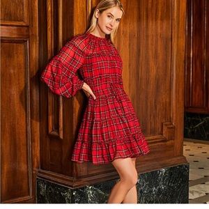 ANTONIO MELANI Deidre Long Sleeve Tartan Plaid Dress, Size 6